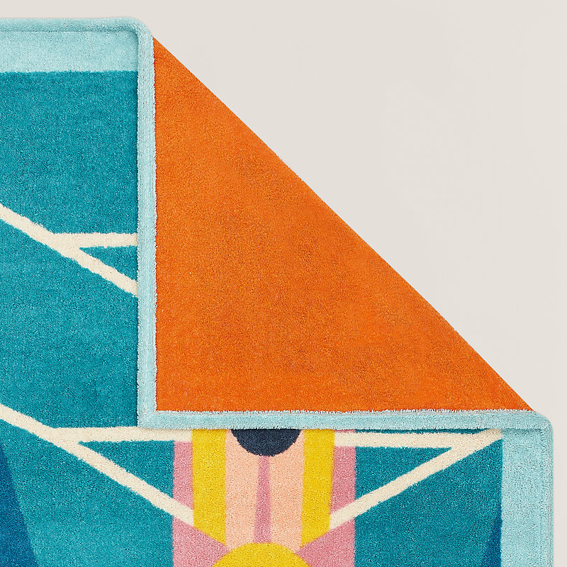 ビーチタオル 《パドリング》 - ブルー | Hermès - エルメス-公式サイト